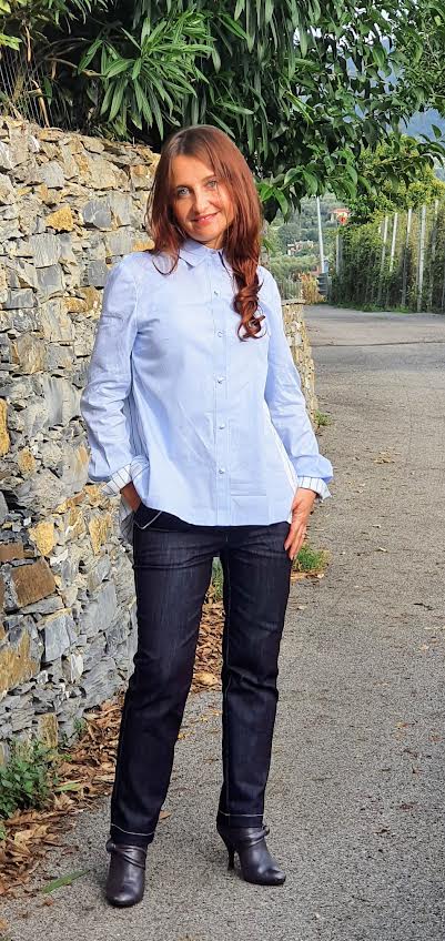 Jeans elasticizzato blu scuro modello Alina