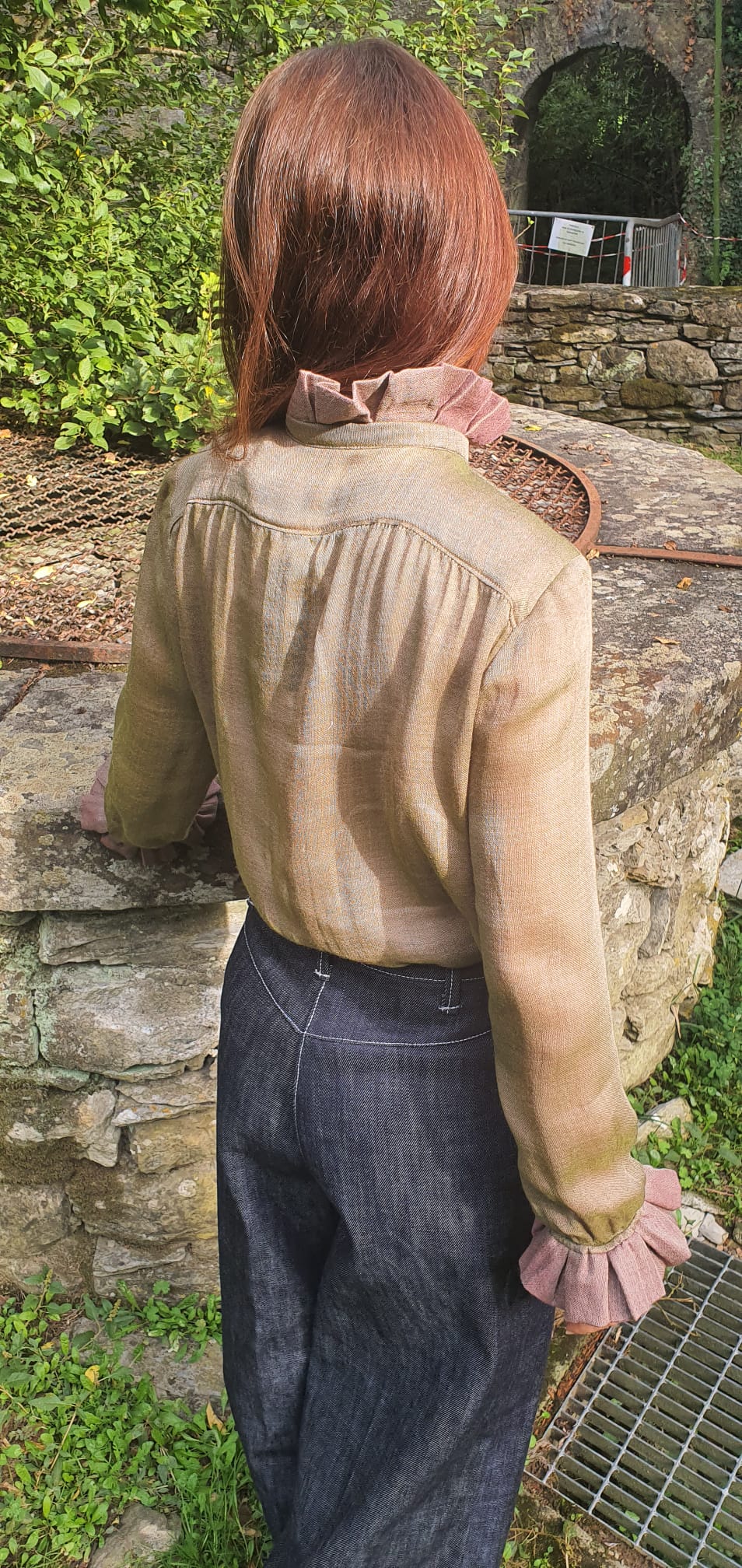 Camicia di seta e lana modello Pierrot