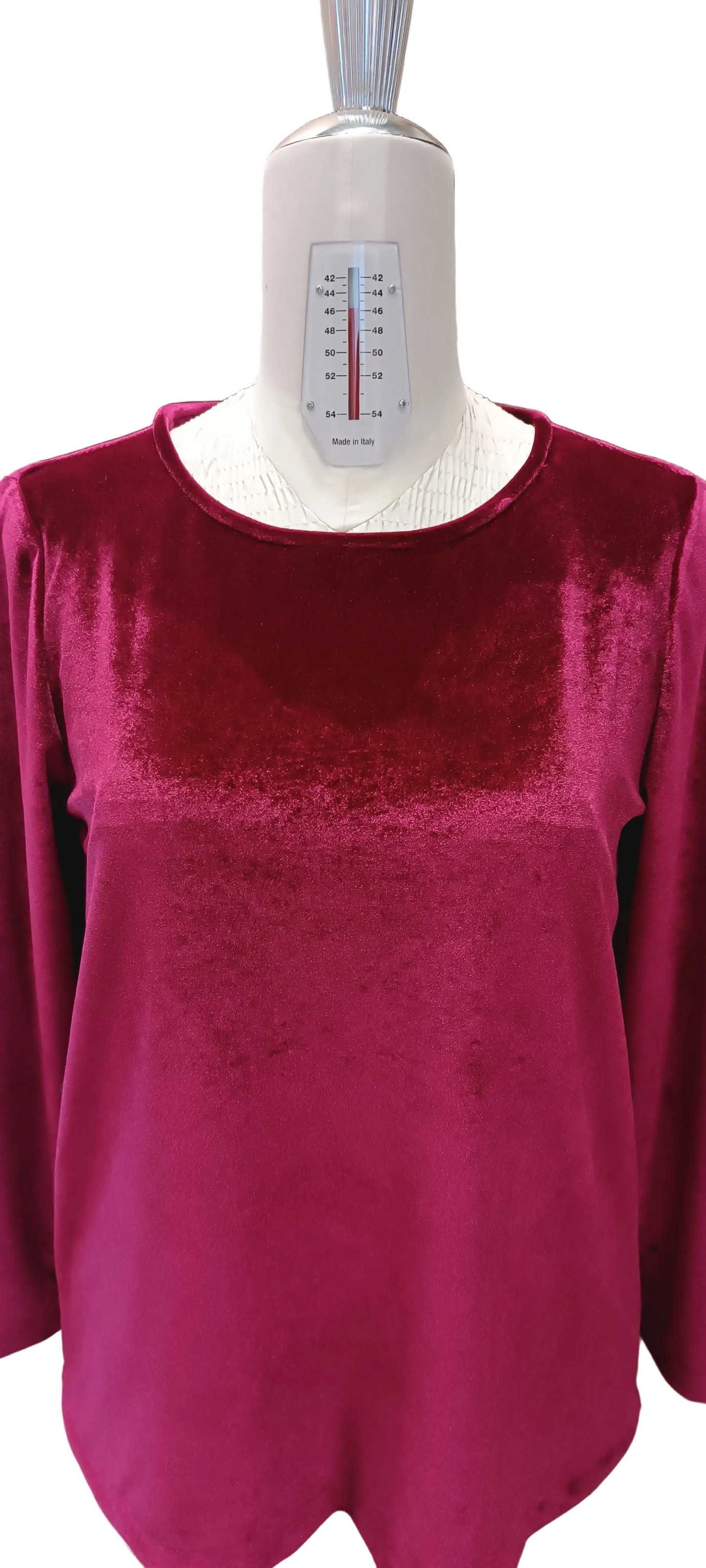 Maglia basica Paola in velluto con scollatura a barchetta