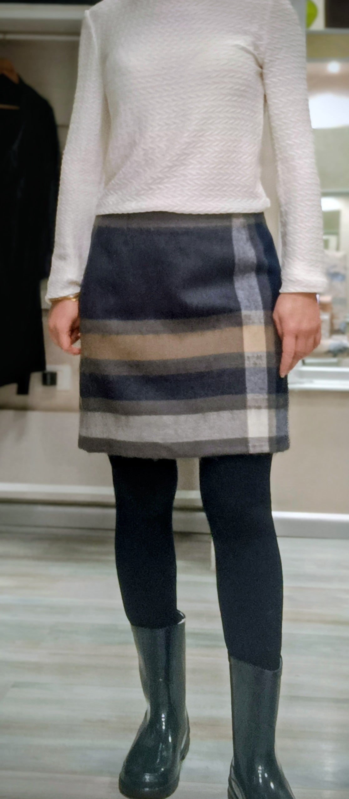 Gonna a quadri in lana - vista completa
