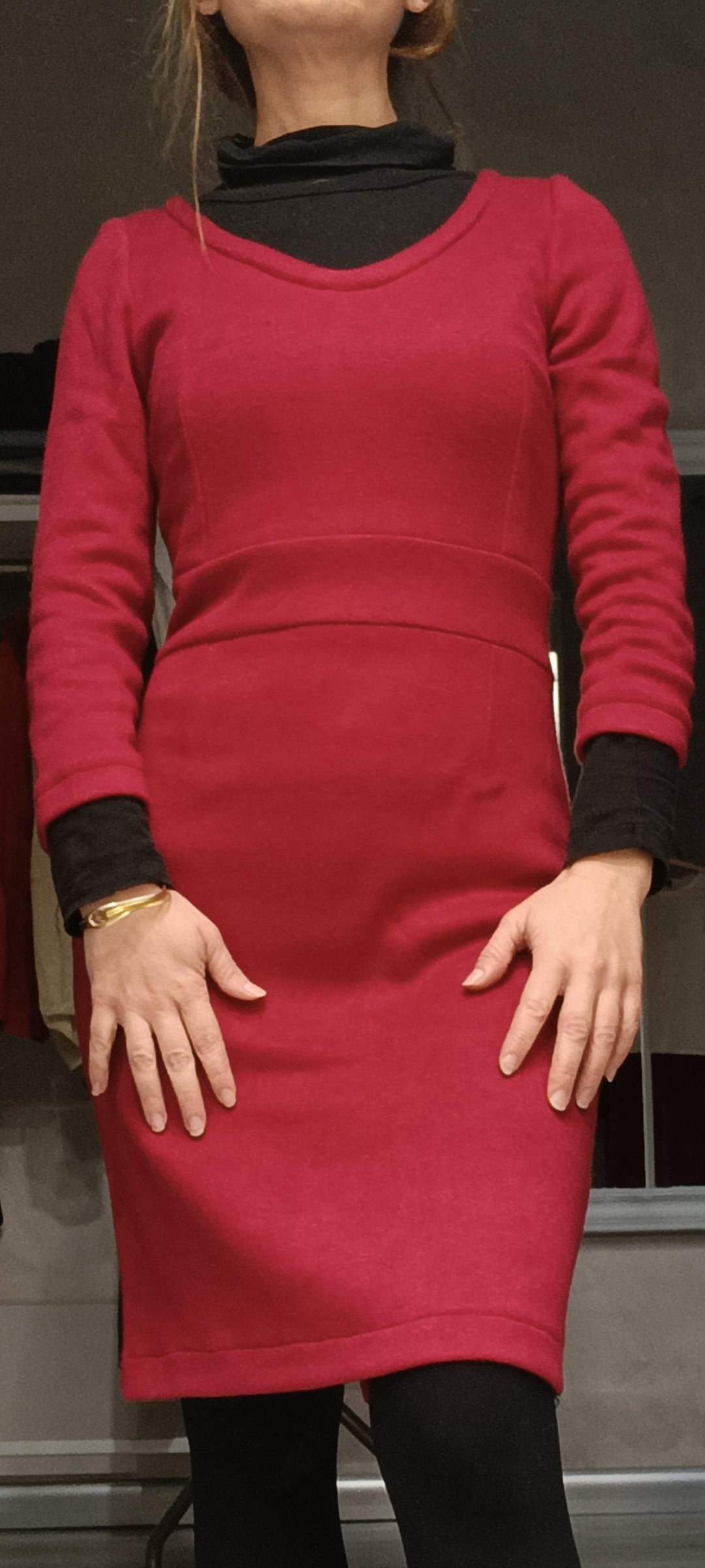 Abito a tubino in calda maglia modello Eva