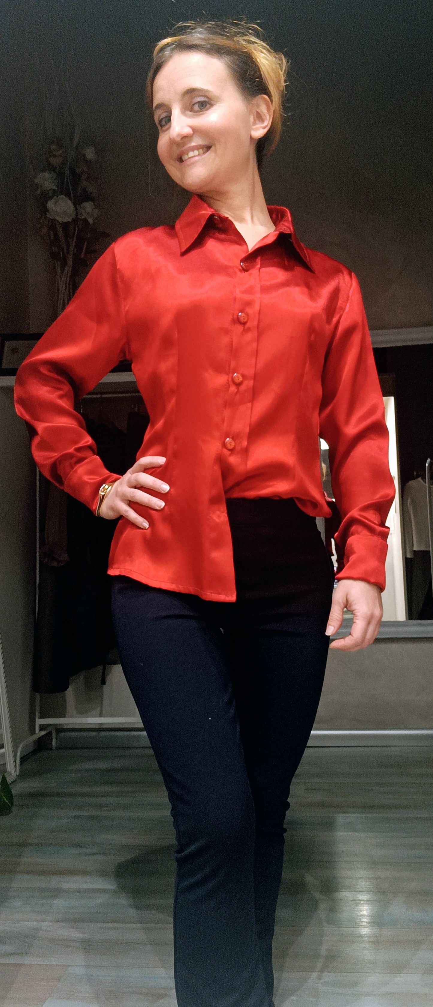 Camicia elegante Gemelli in seta, dettaglio vestibilità