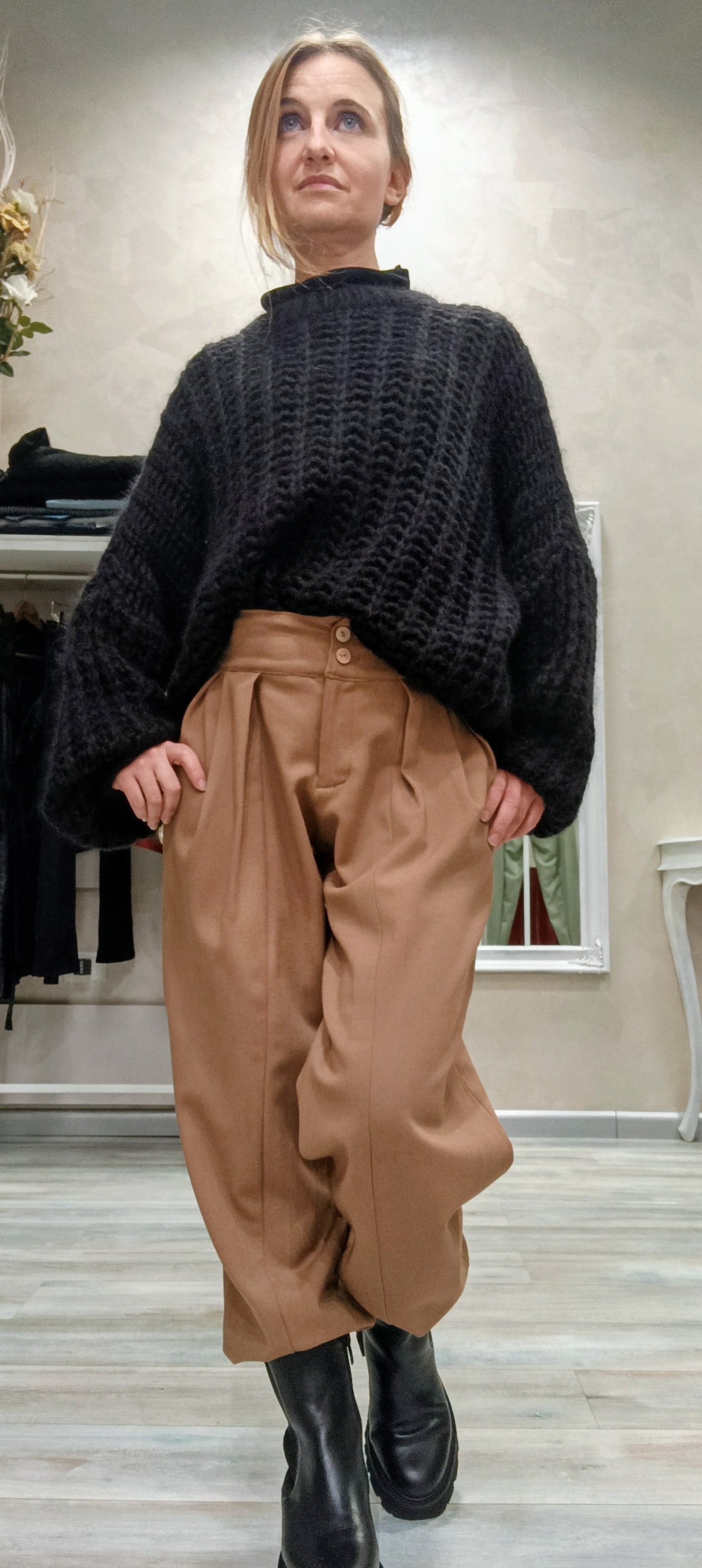 Pantalone Street Erresse Sartoria - dettaglio pieghe artigianali