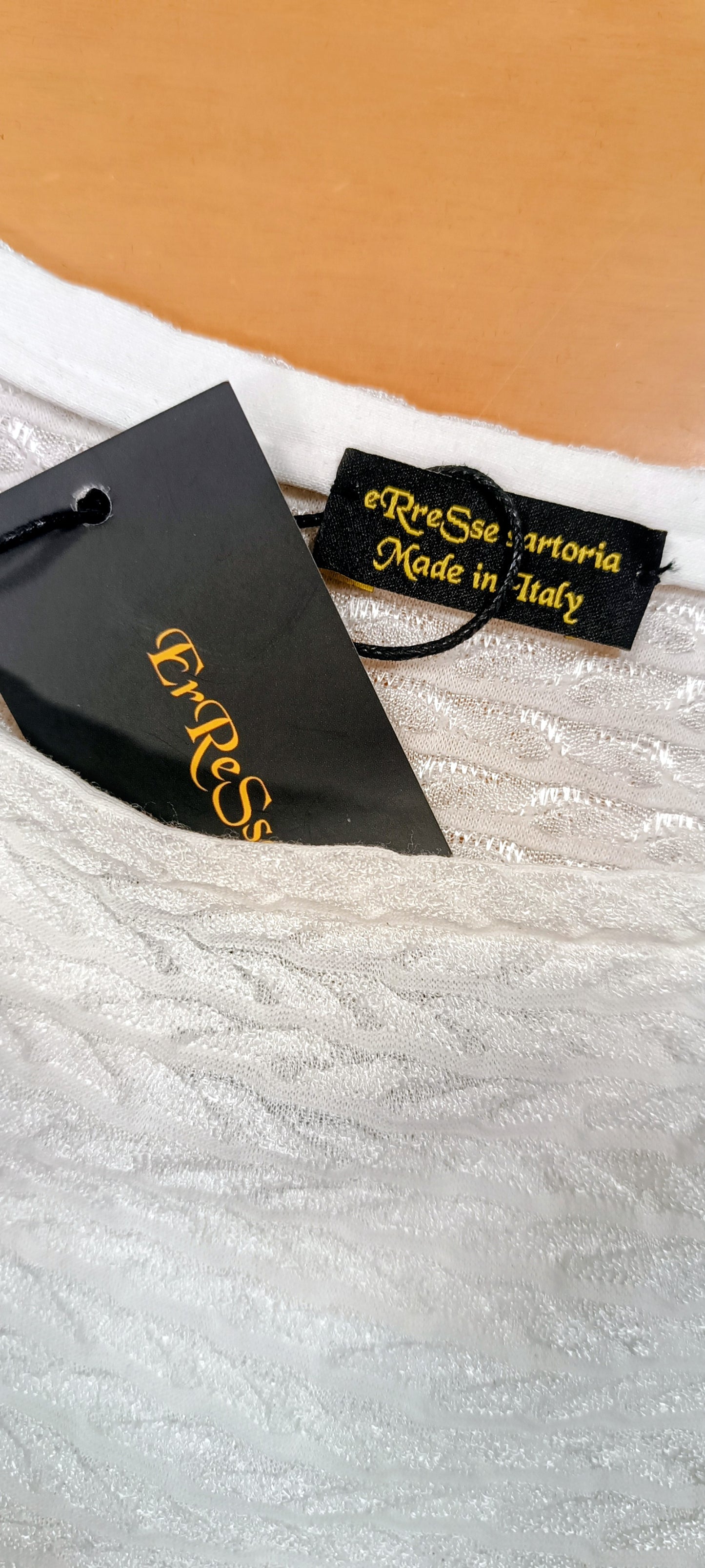 Maglia basica Cristina in tessuto bianco avorio lavorato