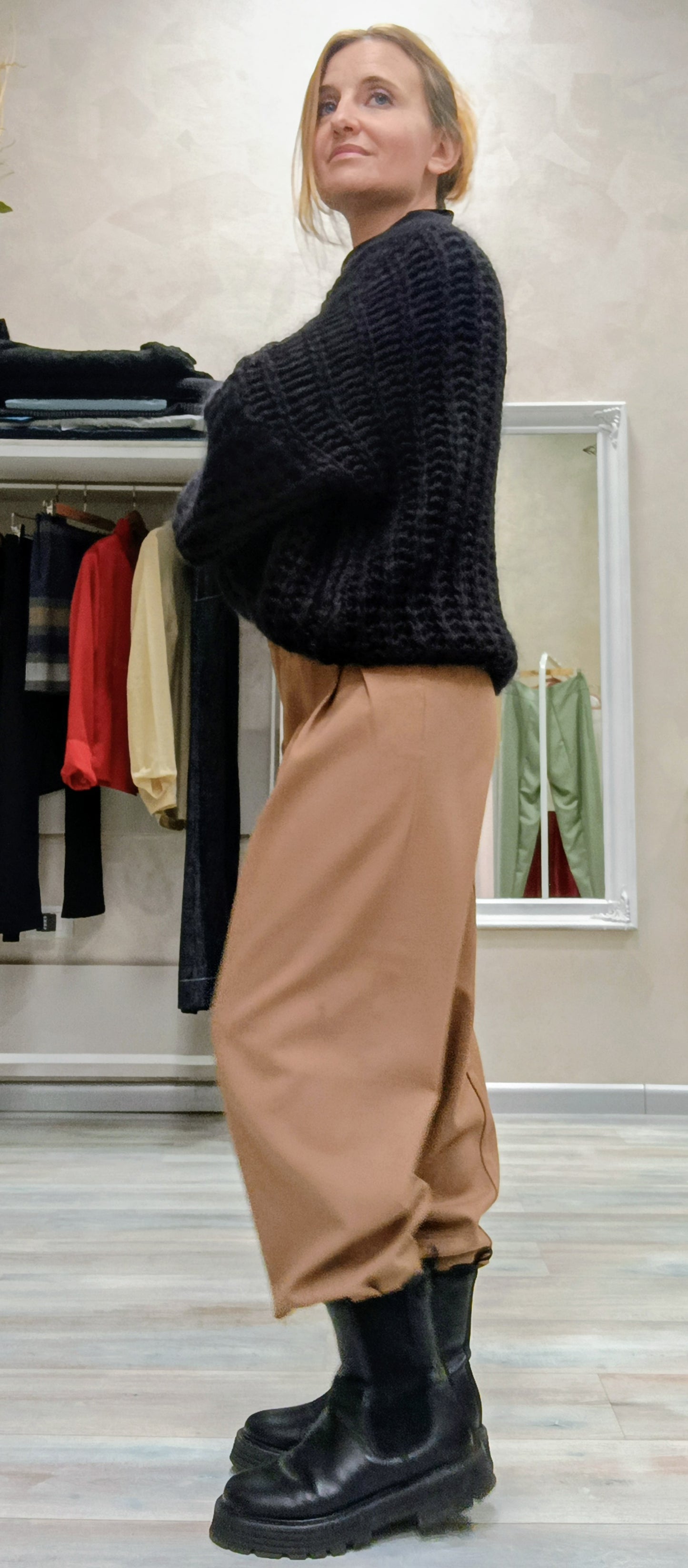 Pantalone Street in flanella di lana - vista laterale